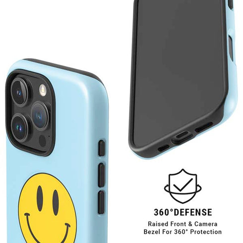 Blue Happy Face iPhone 16 Pro Magsafe Impact Case